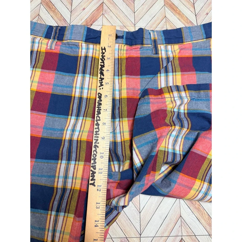 Banana Republic Mens‎ Plaid Madras Shorts Size 38 Blue Red Yellow Preppy Golf